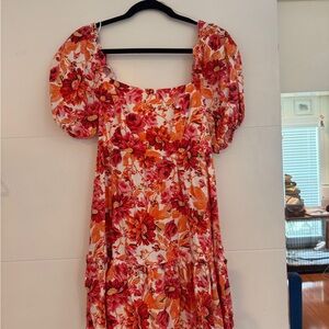 Jessica Simpson Floral Dress - Red and Orange